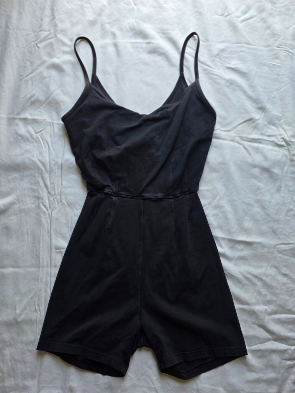aerie Black V-Neck Sleeveless Romper